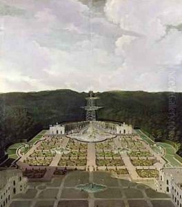View from the Garden and Grotto at the Foot of the Waterfalls to the Octagon after 1716