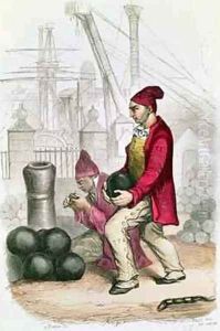 A Convict in the Toulon Penal Colony engraved by De Moraine 1845 by Jules Achille Noel
