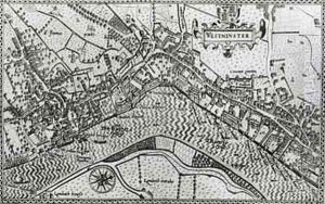 Map of Westminster from Speculum Britannia 1593 by John Norden