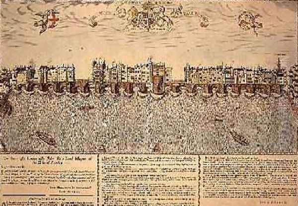 The View of London Bridge from East to West reprint of a 1624 - view 1