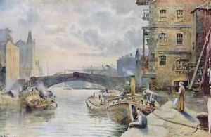 Leeds Bridge from Aire and Calder Navigation Wharf 1911