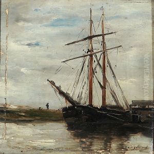 A Schooner At A Quay