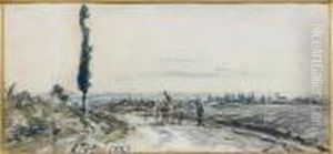 La Route - Paysage by Johan Barthold Jongkind