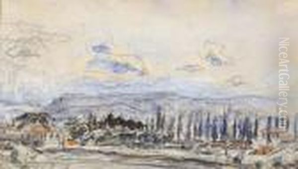 Paysage A La Cote Saint Andre En Direction Des Alpes - view 1