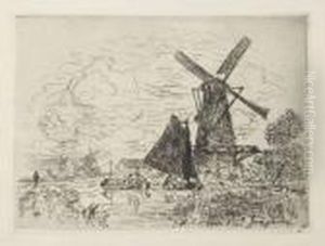 Moulins En Hollande by Johan Barthold Jongkind