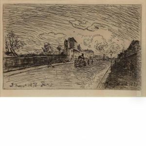 Sortie De La Maison Cochin by Johan Barthold Jongkind