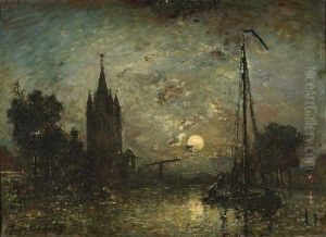 Sur Le Canal Le Soir by Johan Barthold Jongkind