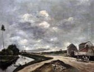 Carters In A River Landscape