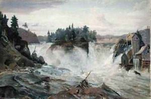 Waterfall in the Mountains 1836 by Hermann Joseph Neefe