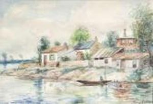 Village En Bord De Cote by Johan Barthold Jongkind