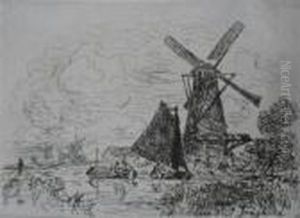 Moulins De Hollande by Johan Barthold Jongkind