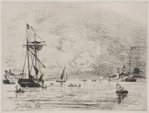La Sortie Du Port De Honfleur by Johan Barthold Jongkind