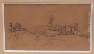 Bridge Windmill by Johan Barthold Jongkind