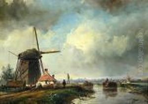 Moulins Et Barques En Hollande