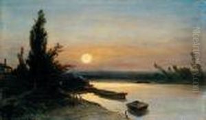 Clair De Lune Aux Environs De Paris by Johan Barthold Jongkind