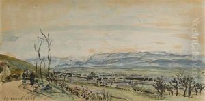 Landscape Near Cote-saint-andre. 1881. by Johan Barthold Jongkind