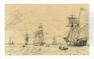 Voiliers Et Barques A Anvers by Johan Barthold Jongkind