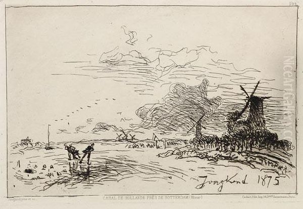Canal De Hollande, Pres De Rotterdam (hiver) - view 1
