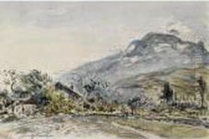 A Chalet In A Mountainous Landscape (recto); Figures On A Country Road (verso)