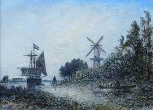 Petit Port Sur La Meuse Pres De Rotterdam