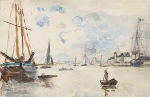 La Sortie Du Port De Honfleur by Johan Barthold Jongkind
