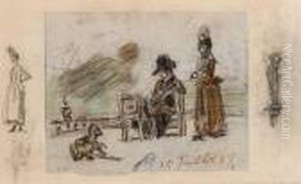 Deux Femmes Et Un Enfant Au Jardin Du Luxembourg A Paris - view 1