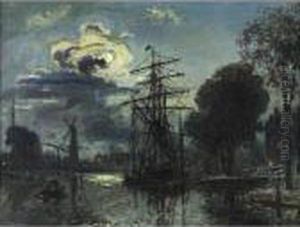 Canal Au Clair De Lune by Johan Barthold Jongkind