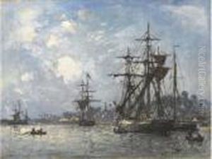 Voiliers A Honfleur by Johan Barthold Jongkind