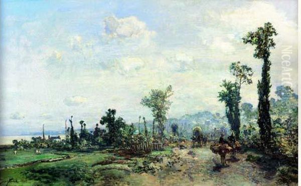 La Route De Saint Clair, Pres De Honfleur, Effet Du Matin, 1864 - view 1