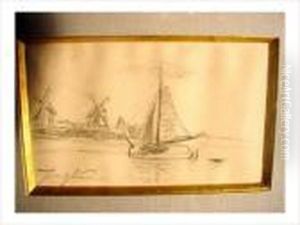 Hollande, Les Moulins by Johan Barthold Jongkind