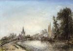 Le Village D'overschie by Johan Barthold Jongkind