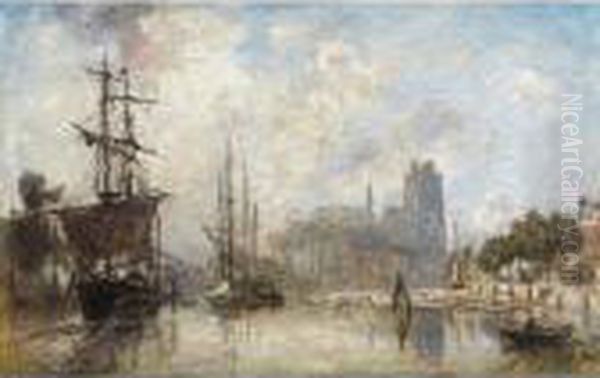 Le Port De Dordrecht, Temps Brumeux - view 1