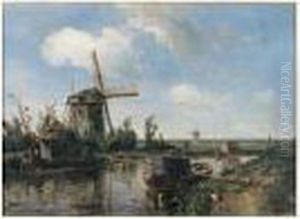 Canal Aux Environs De Maasluis by Johan Barthold Jongkind