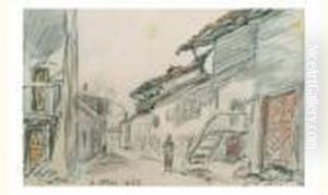 Une Rue De Village by Johan Barthold Jongkind
