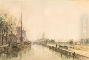 Canal Scene, Holland by Johan Barthold Jongkind