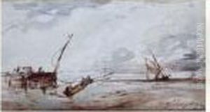 Les Bateaux De Peche by Johan Barthold Jongkind