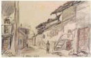Une Rue De Village by Johan Barthold Jongkind