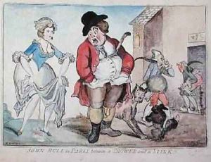 John Bull in Paris between a Shower and a Stink 1796 by Richard Newton