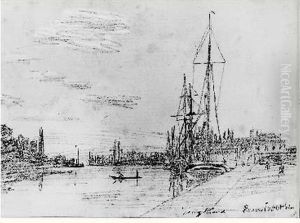 Port De Rouen by Johan Barthold Jongkind