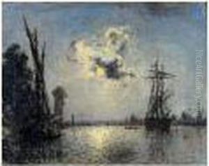 Rotterdam Au Clair De Lune by Johan Barthold Jongkind
