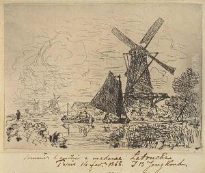Moulins En Hollande by Johan Barthold Jongkind