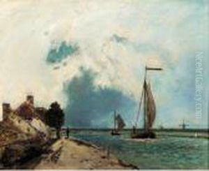 L'arrivee Au Port by Johan Barthold Jongkind