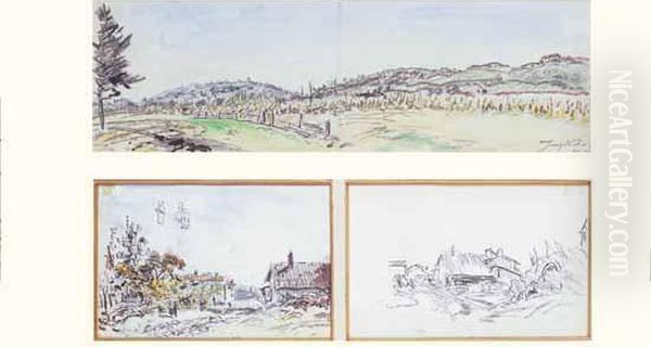 ""les Coteaux Sur La Route De 
Saint-etienne A Saint-gloire, A La Cote Saint-andre (commune De 
Gillouay)" - view 1