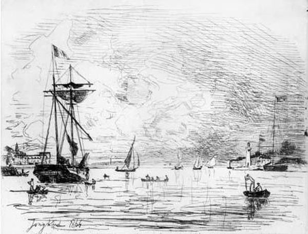 Sortie Du Port De Honfleur. 1864. - view 1