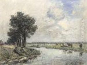 Au Bord De La Riviere by Johan Barthold Jongkind