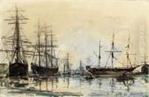 Shipping At Antwerp by Johan Barthold Jongkind