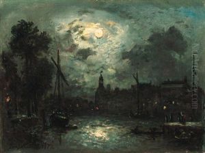 Vue Sur La Bowede Amsterdam by Johan Barthold Jongkind