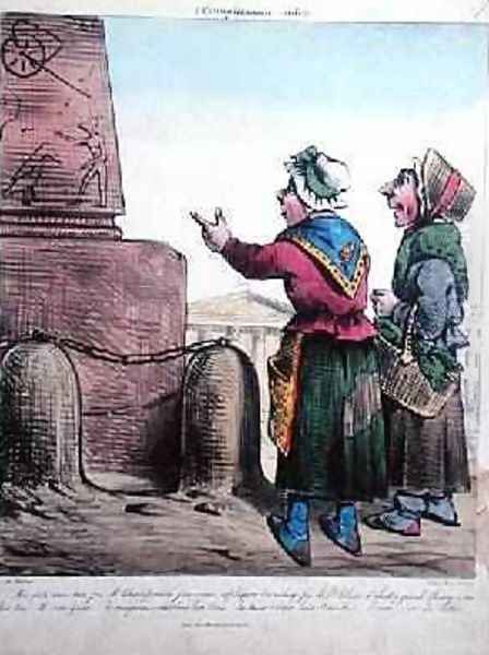 Caricature of the erection of the Obelisk at the Place de la Concorde 1831 - view 1