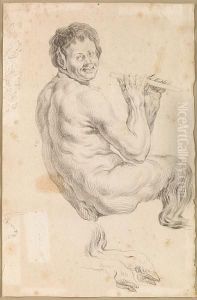 A Study Of Pan Seated, Playing The Pipes A Study Of Pan Seated, Playing The Pipes