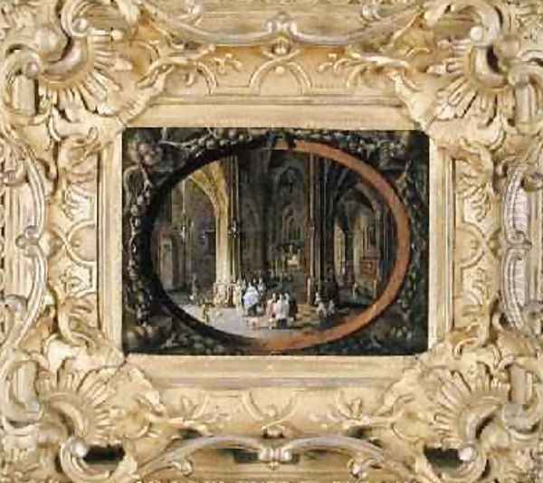 Interior of a Gothic Church by Night - view 1